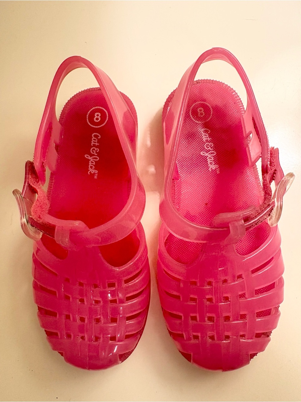 Cat & Jack Hot Pink Kids Jelly Sandals with Buckle